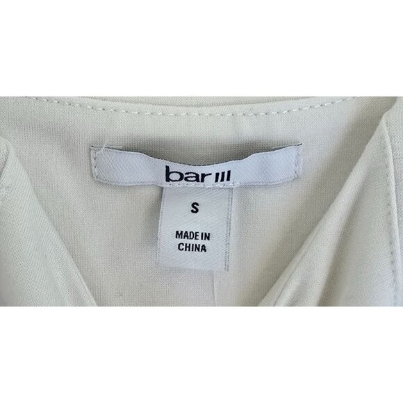 Bar III Womens Core Jumpsuit Small White Sleeveless Wide-Leg Crema Style 1001912 - Picture 3 of 7